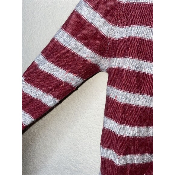 y2k 90s long button sweater Rabbit Hair wool stripe cardigan fitted L mossimo - Picture 10 of 11